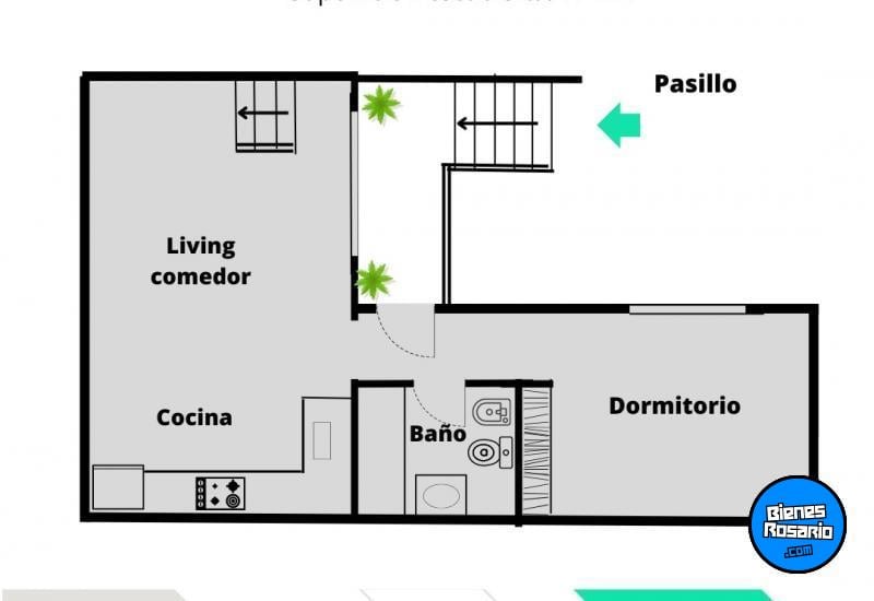 Departamentos de pasillo - Rosario - Venta