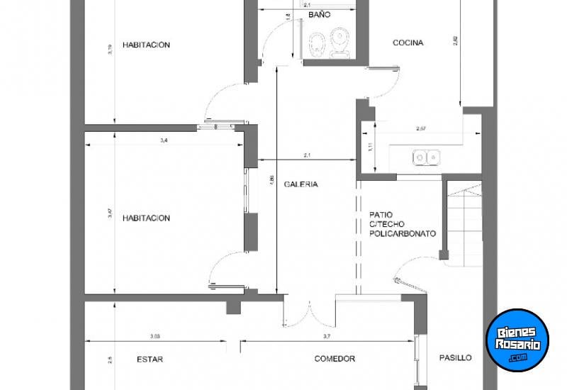 Departamentos de pasillo - Rosario - Venta