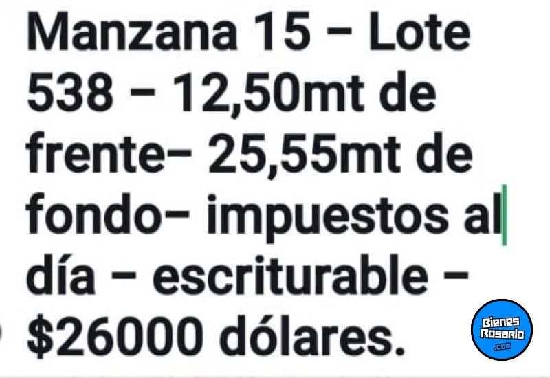 Terrenos - Roldan - Venta